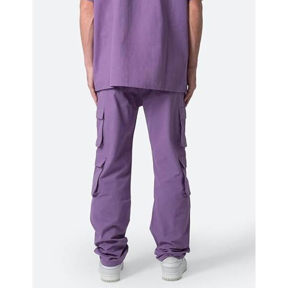 NWT mnml Men's Cotton Cargo Pants Purple Size 38 - Picture 3 of 8